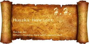 Huszka Henriett névjegykártya